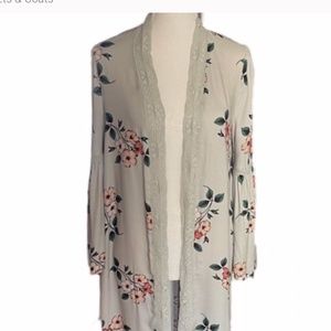 Saltwater Luxe Kimono with lace detail and sleeve detail